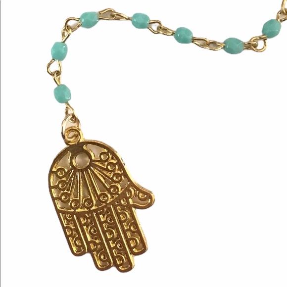 Jessica Elliot Jewelry - Jessica Elliot Hamsa Hand Y Beaded Necklace
